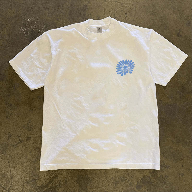 HDT.06: Blue flower graphic T-shirt