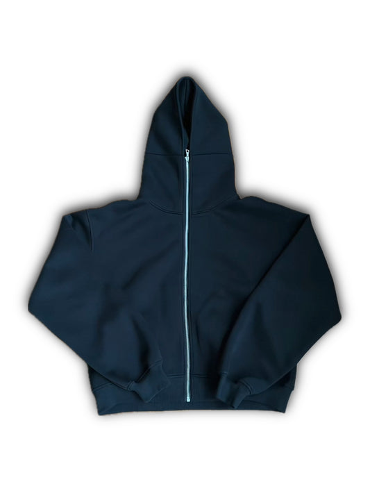 Solid colour zip up hoodie jacket