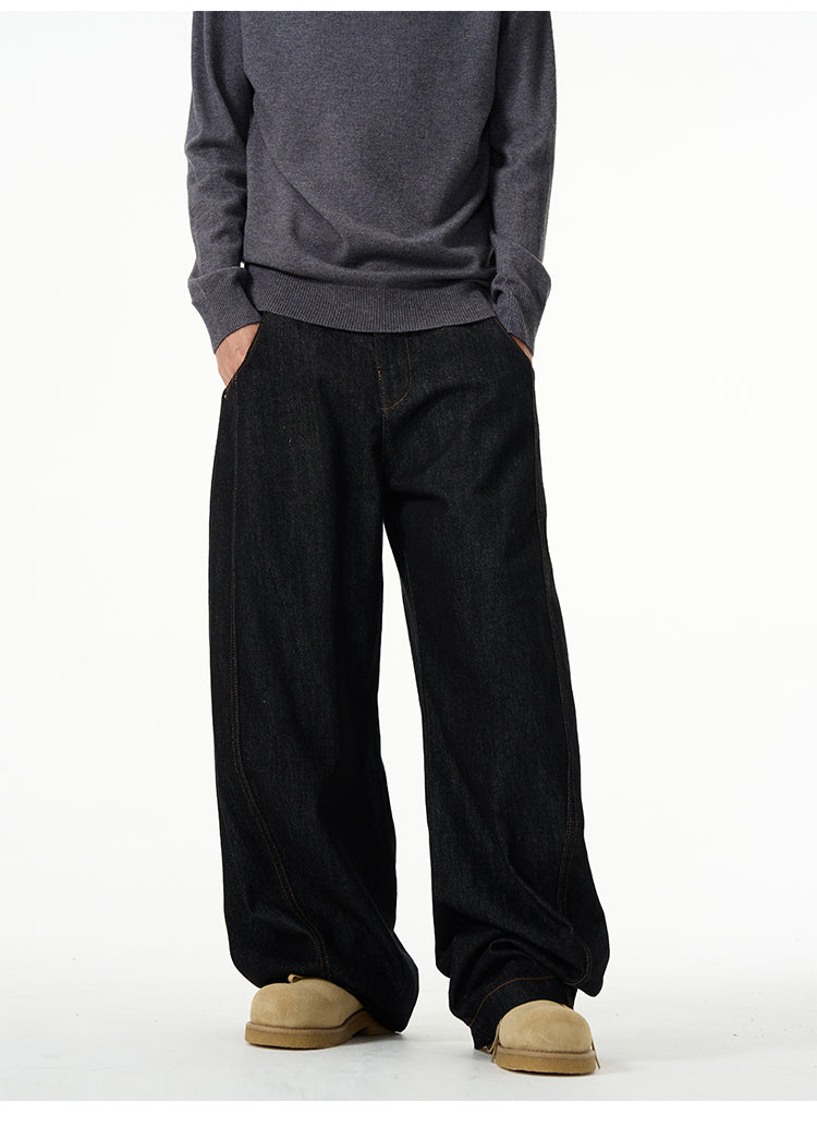 HDB.02: Black baggy denim jeans - unisex