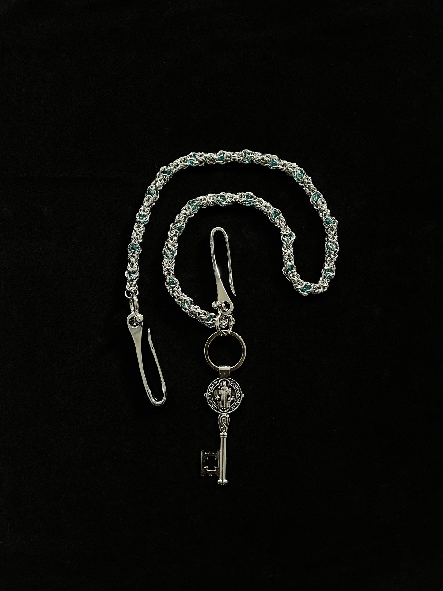 Blue key pendant waist chain