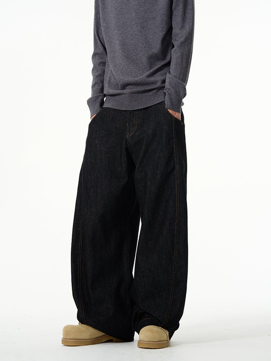 HDB.02: Black baggy denim jeans - unisex