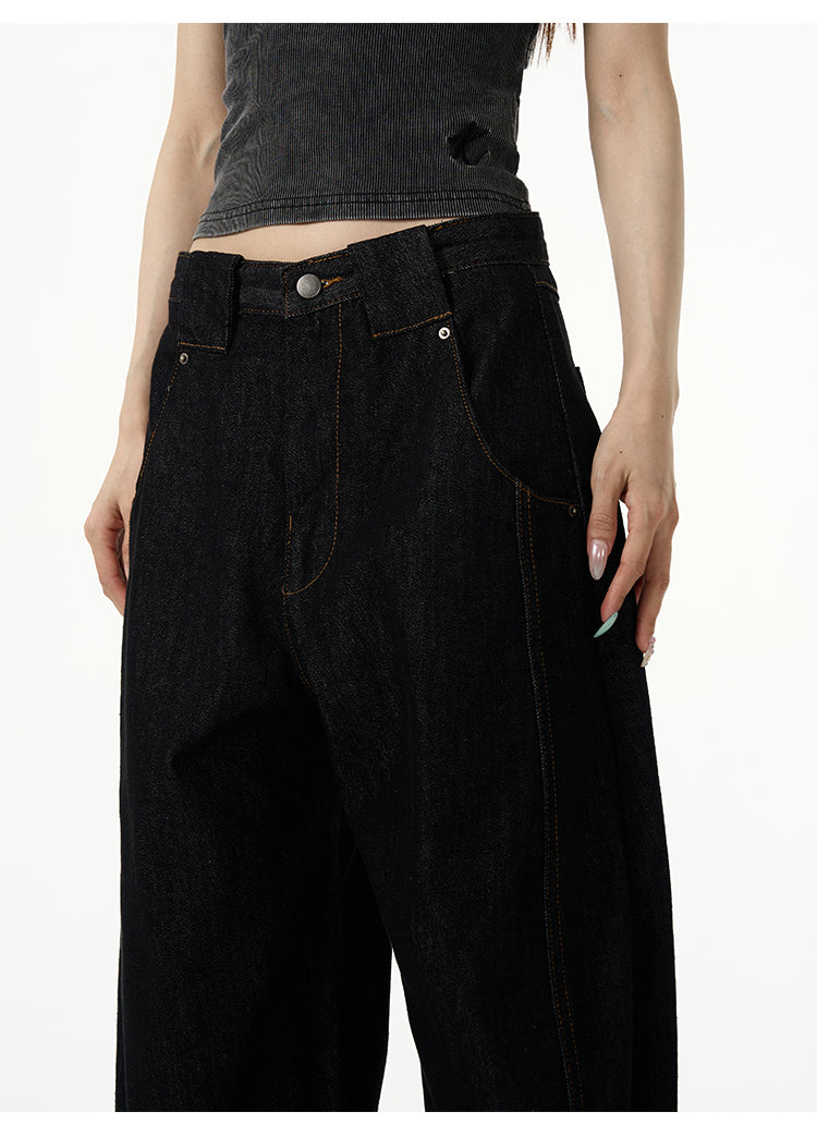 HDB.02: Black baggy denim jeans - unisex