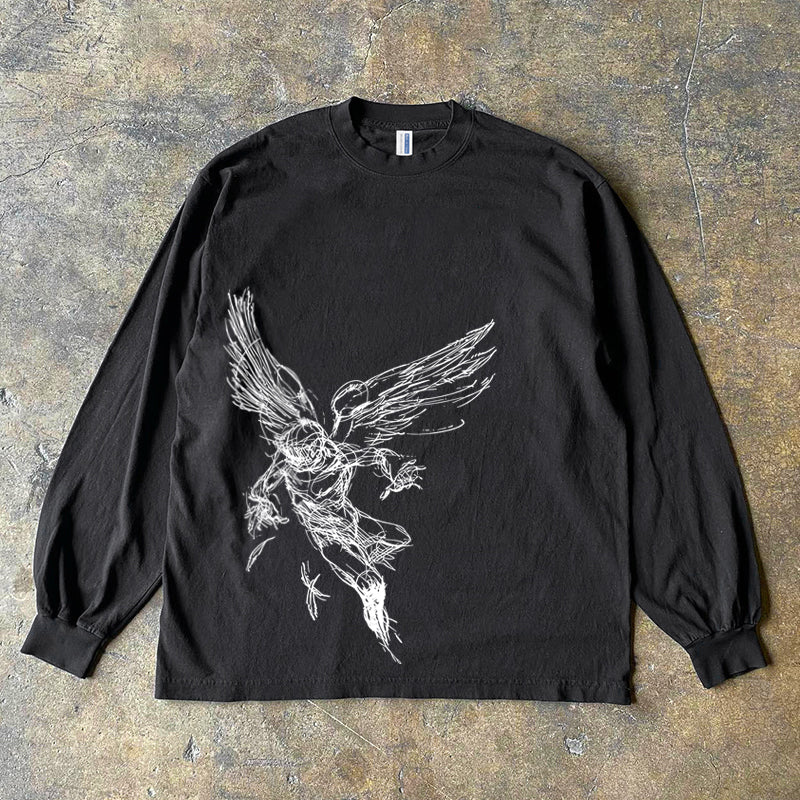 Angel sketch long-sleeved top