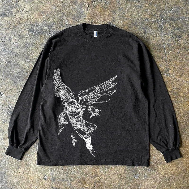 Angel sketch long-sleeved top