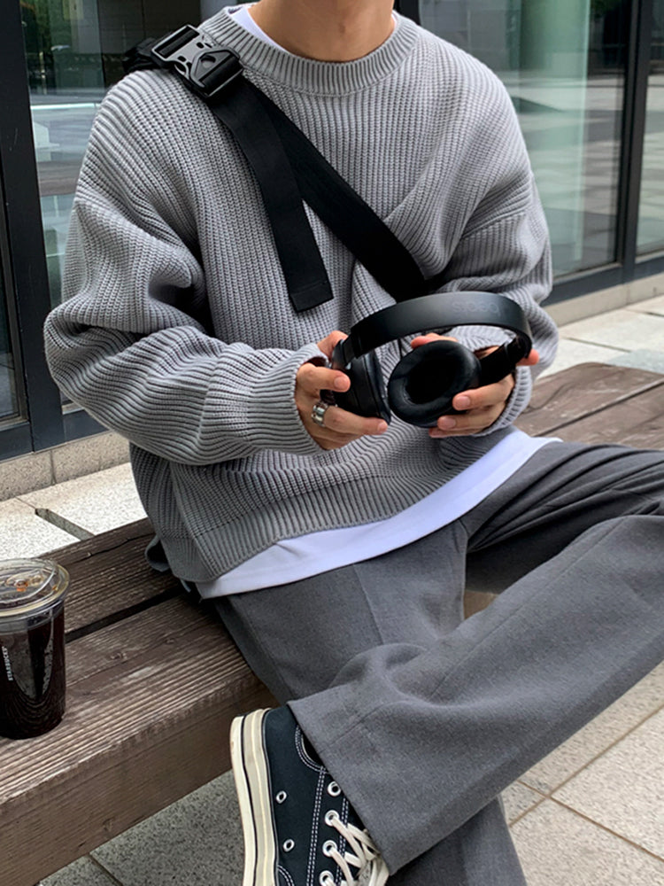 Textured korean style sweater