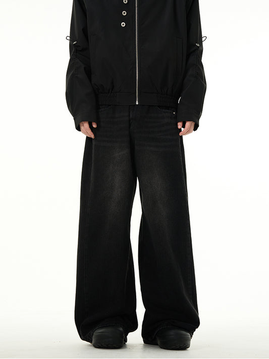 HDB.07: Black straight baggy jeans