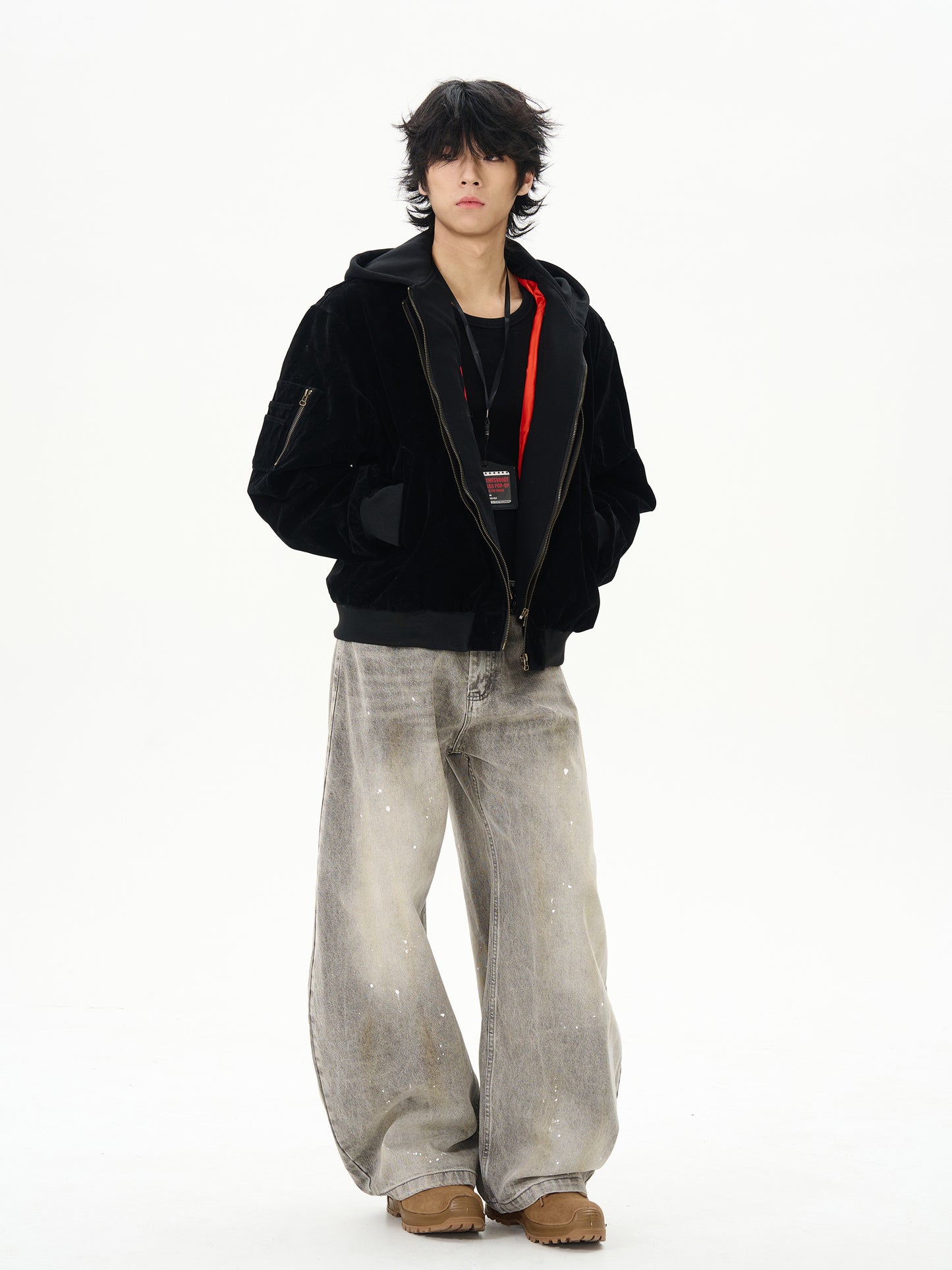 HDB.11: Unisex Ink-splashed baggy jeans