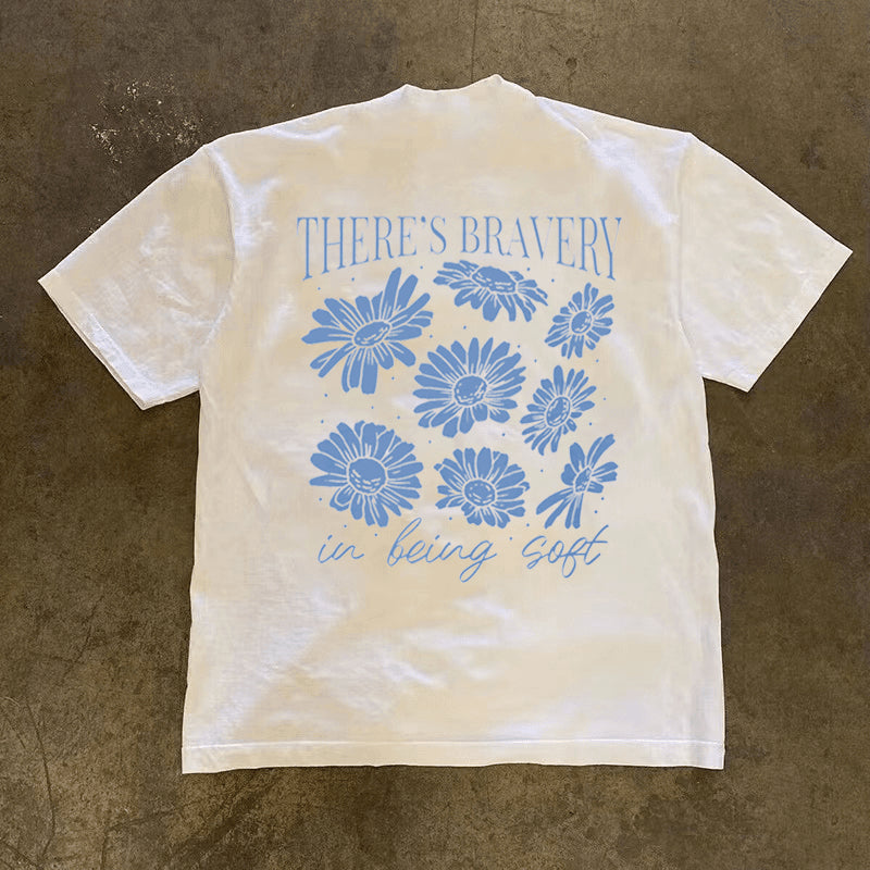 HDT.06: Blue flower graphic T-shirt