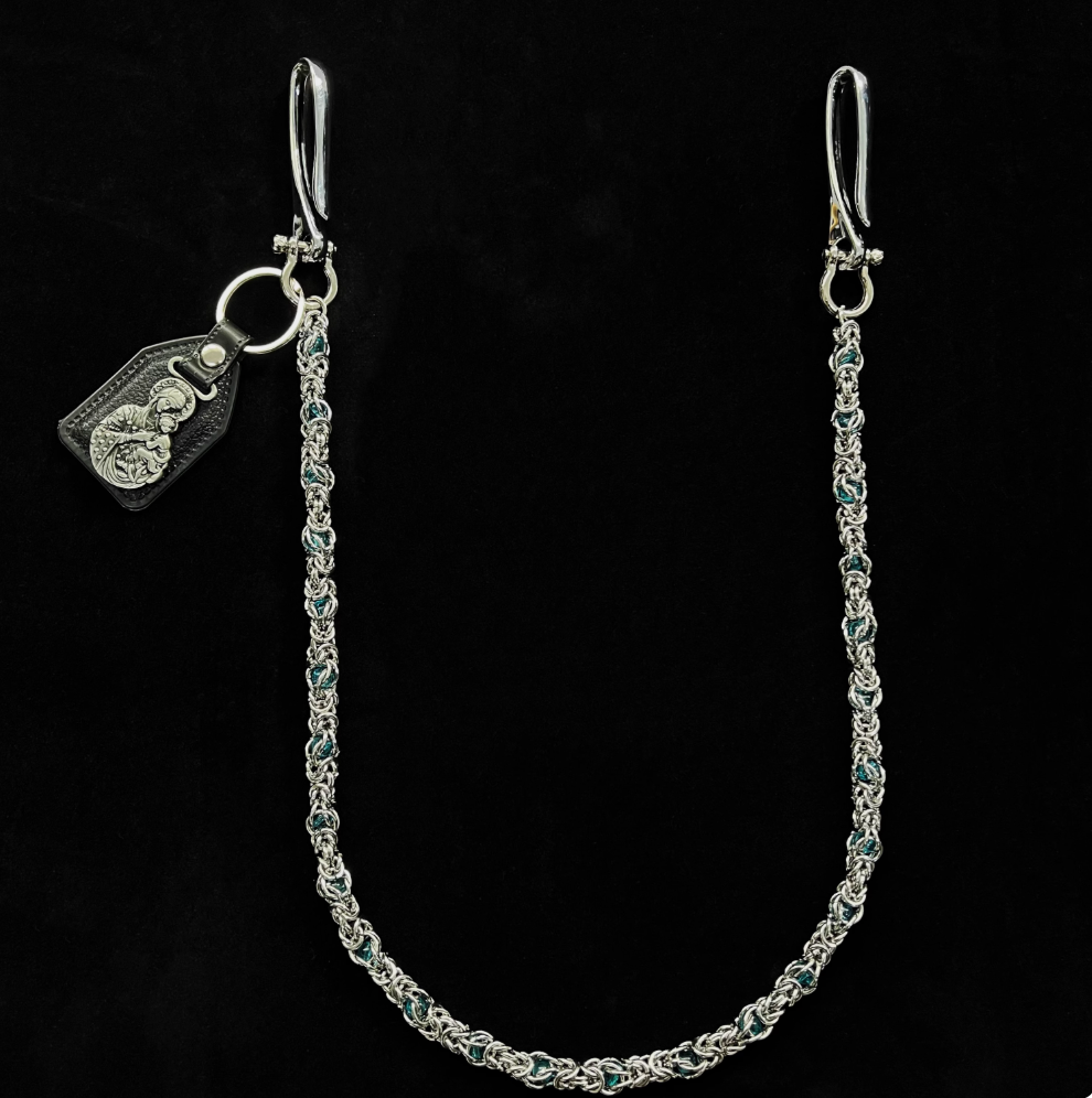 Blue key pendant waist chain