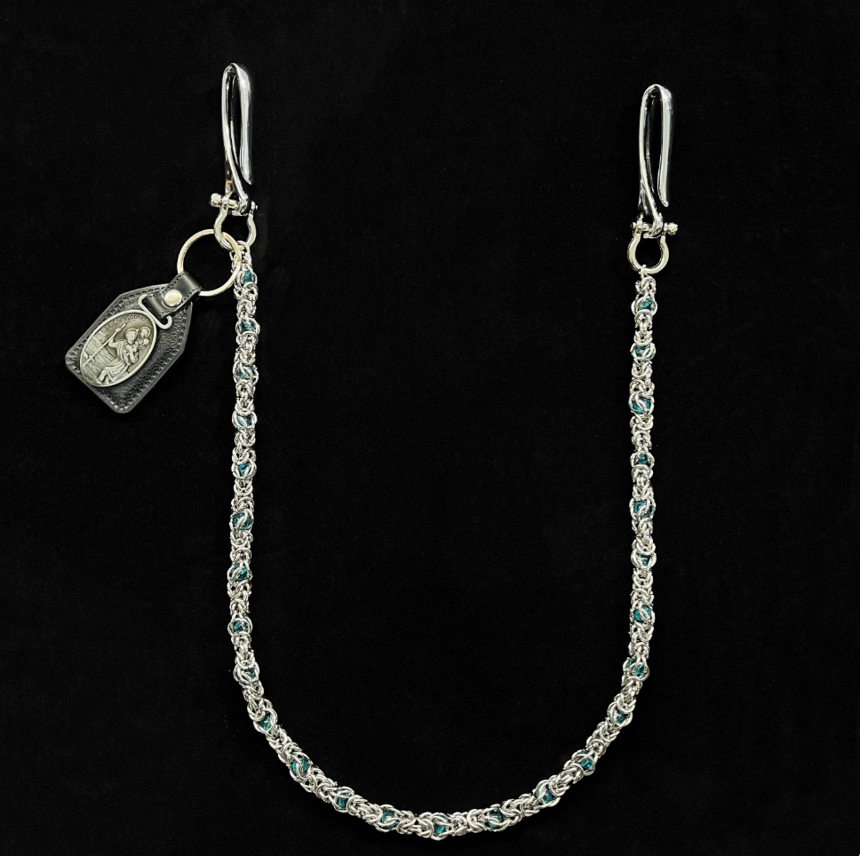 Blue key pendant waist chain
